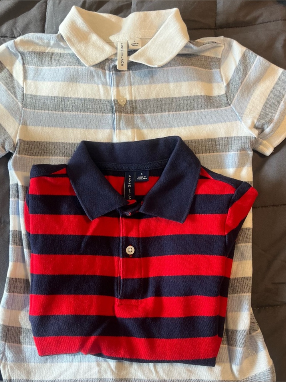 Janie and Jack boys polo set, Red & Navy Polo (with Light Blue & White Polo) 5